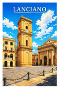 Poster Lanciano Stampa Manifesto Vintage Retro Illustrato