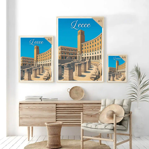 Poster Lecce Poster Vintage Retro Illustration
