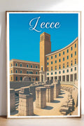 Poster Lecce Poster Vintage Retro Illustration