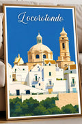 Poster Locorotondo Stampa Manifesto Vintage Retro Illustrato