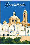 Poster Locorotondo Stampa Manifesto Vintage Retro Illustrato