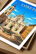 Poster Loreto Stampa Manifesto Vintage Retro Illustrato