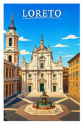 Poster Loreto Stampa Manifesto Vintage Retro Illustrato