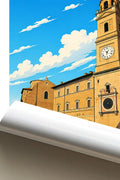 Poster Macerata Stampa Manifesto Vintage Retro Illustrato