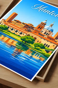 Poster Mantova Stampa Manifesto Vintage Retro Illustrato