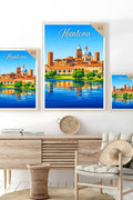 Poster Mantova Stampa Manifesto Vintage Retro Illustrato