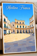 Poster Martina Franca Stampa Manifesto Vintage Retro Illustrato