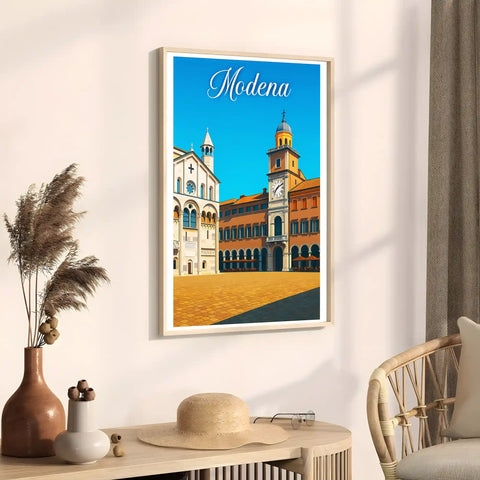 Poster vintage di Modena - illustrazione retrò, Emilia-Romagna, Italia