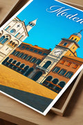 Poster vintage di Modena - illustrazione retrò, Emilia-Romagna, Italia