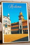 Poster vintage di Modena - illustrazione retrò, Emilia-Romagna, Italia
