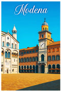 Poster vintage di Modena - illustrazione retrò, Emilia-Romagna, Italia
