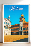 Poster vintage di Modena - illustrazione retrò, Emilia-Romagna, Italia