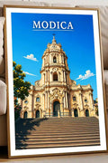 Poster Modica Stampa Manifesto Vintage Retro Illustrato