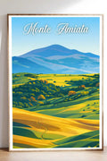 Poster Monte Amiata Stampa Manifesto Vintage Retro Illustrato