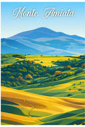 Poster Monte Amiata Stampa Manifesto Vintage Retro Illustrato