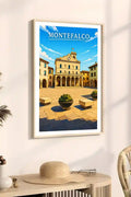 Poster Montefalco Stampa Manifesto Vintage Retro Illustrato