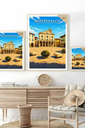 Poster Montefalco Stampa Manifesto Vintage Retro Illustrato