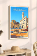 Poster Montepulciano Stampa Manifesto Vintage Retro Illustrato