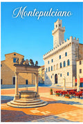 Poster Montepulciano Stampa Manifesto Vintage Retro Illustrato