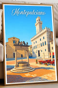 Poster Montepulciano Stampa Manifesto Vintage Retro Illustrato
