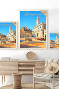 Poster Montepulciano Stampa Manifesto Vintage Retro Illustrato