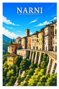 Poster Narni Stampa Manifesto Vintage Retro Illustrato
