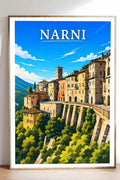 Poster Narni Stampa Manifesto Vintage Retro Illustrato