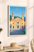 Poster Nuoro Stampa Manifesto Vintage Retro Illustrato