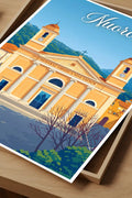 Poster Nuoro Stampa Manifesto Vintage Retro Illustrato