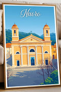 Poster Nuoro Stampa Manifesto Vintage Retro Illustrato