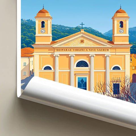 Poster Nuoro Stampa Manifesto Vintage Retro Illustrato
