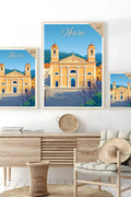 Poster Nuoro Stampa Manifesto Vintage Retro Illustrato