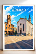 Poster Oderzo Stampa Manifesto Vintage Retro Illustrato