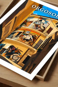 Poster Orgosolo Stampa Manifesto Vintage Retro Illustrato