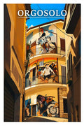 Poster Orgosolo Stampa Manifesto Vintage Retro Illustrato