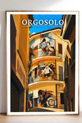 Poster Orgosolo Stampa Manifesto Vintage Retro Illustrato