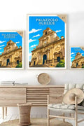 Poster Palazzolo Acreide Stampa Manifesto Vintage Retro Illustrato