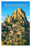 Poster Pentedattilo Stampa Manifesto Vintage Retro Illustrato