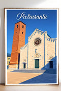 Poster Pietrasanta Stampa Manifesto Vintage Retro Illustrato