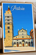 Poster Pistoia Stampa Manifesto Vintage Retro Illustrato