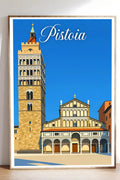 Poster Pistoia Stampa Manifesto Vintage Retro Illustrato