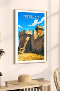 Poster Populonia Stampa Manifesto Vintage Retro Illustrato