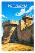 Poster Populonia Stampa Manifesto Vintage Retro Illustrato