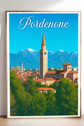 Poster Pordenone Poster Vintage Retro Illustration