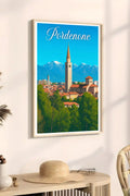 Poster Pordenone Poster Vintage Retro Illustration