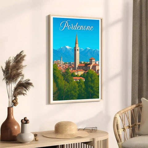 Poster Pordenone Poster Vintage Retro Illustration