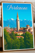 Poster Pordenone Poster Vintage Retro Illustration