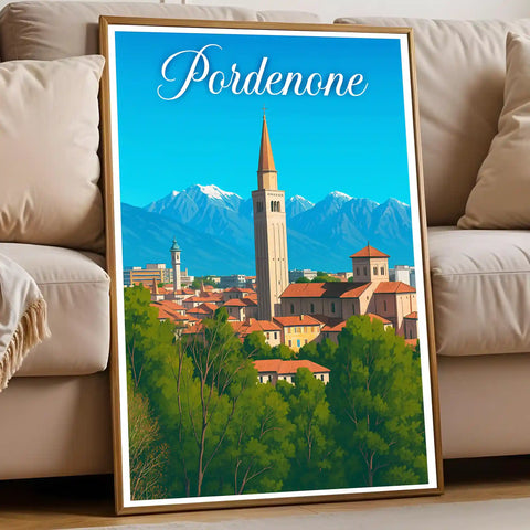 Poster Pordenone Poster Vintage Retro Illustration