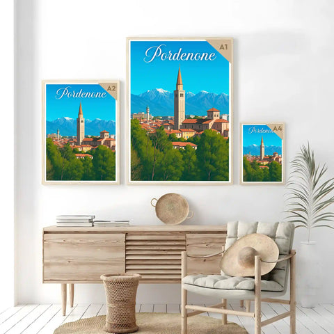 Poster Pordenone Poster Vintage Retro Illustration