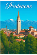 Poster Pordenone Poster Vintage Retro Illustration